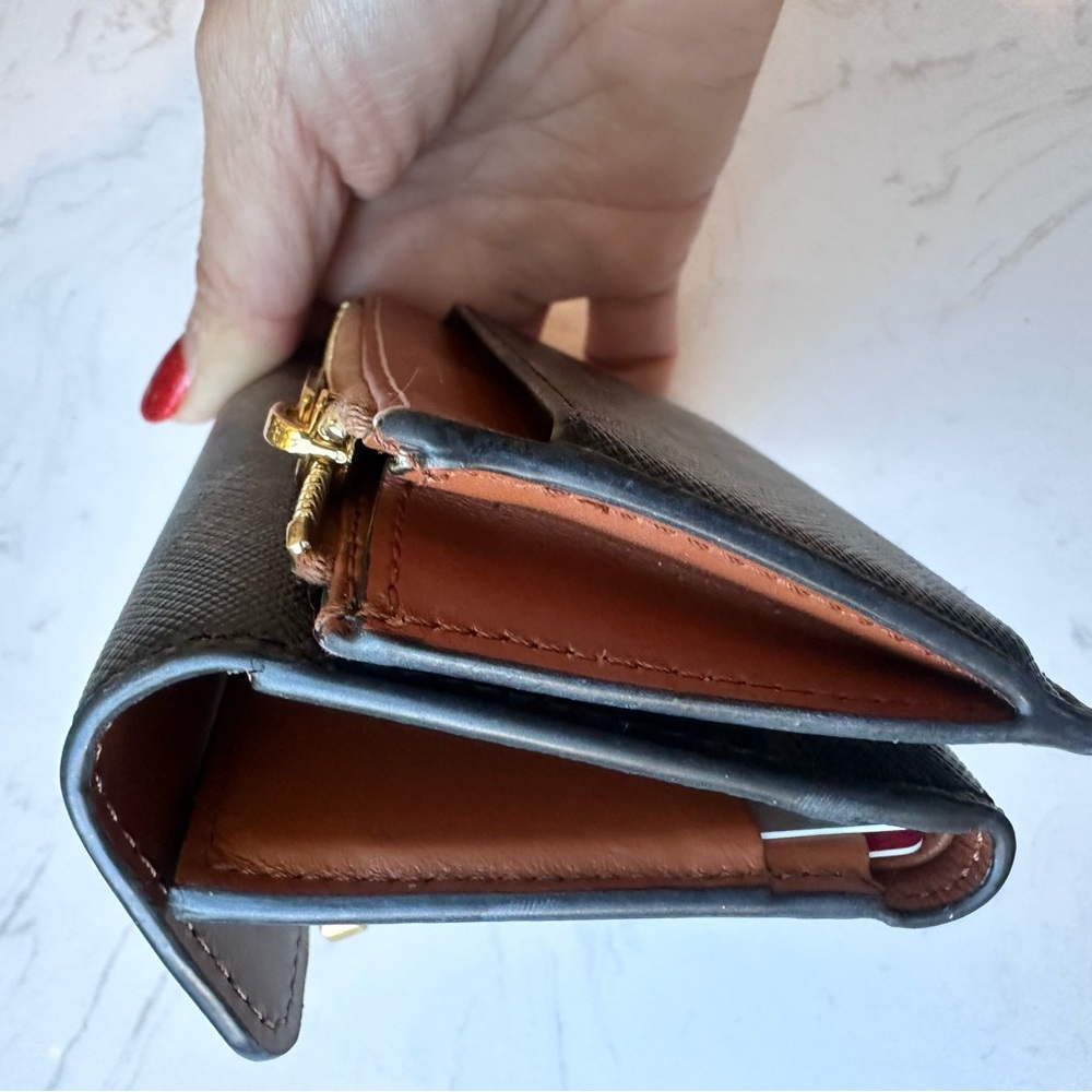 Authentic Compact Wallet With Coin Triomphe In Tr… - image 7